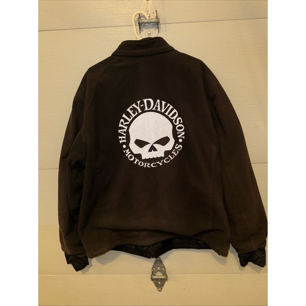 HARLEY-DAVIDSON Cross Roads Fleece Jacket Black w/ Willie G Skull Emblems 2xL